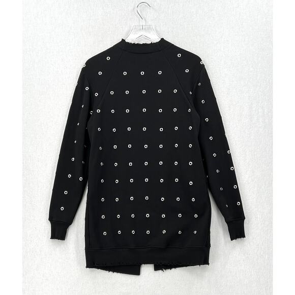 Rta Serge Grommet Cardigan Sweater Womens XS Black Long Sleeve Embellished - Picture 6 of 15